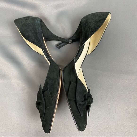 Banana Republic Suede Bow Toe D’Orsay Heels Black - Picture 3 of 7